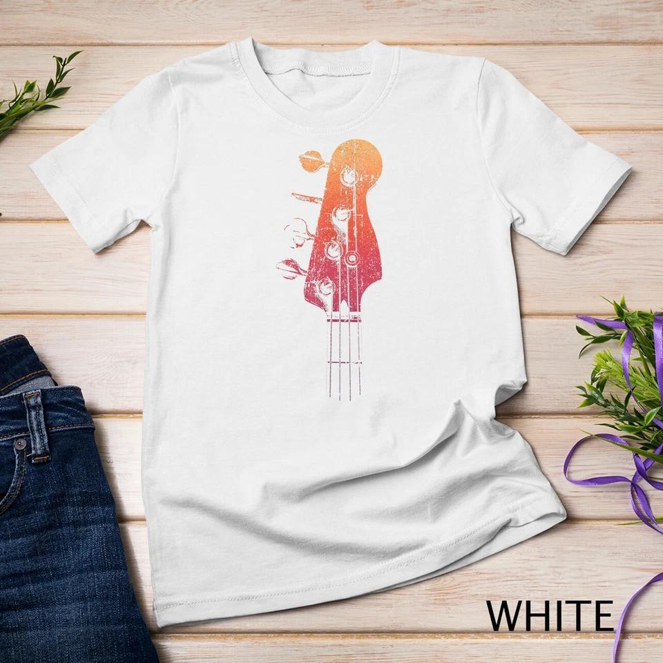 Bass Guitar Retro Headstock for Bassist and Bass Player T-Shirt Unisex T-shirt 8 S