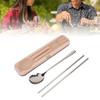 Zestaw Pałeczki Łyżka Stal Nierdzewna Przenośny Zestaw Sztućców Podróżny Zestaw Przyborów Kempingowych