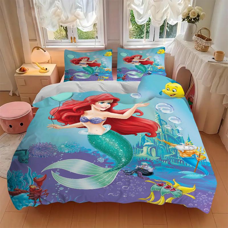 Underwater Mermaid Adventure Print 3Pcs Bedding Setduvet Cover With 2 Bedropillowcase Home Birthday Gift