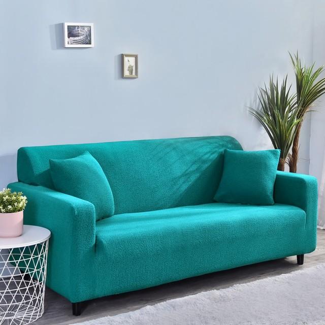 Wodoodporny pokrowiec na sofę Elastyczny jednolity kolor Pokrowiec na sofę do salonu Pokrowiec na narożną sofę w kształcie litery L Pokrowiec na fotel