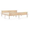 Solid Wood Bed Pine 200x200 cm
