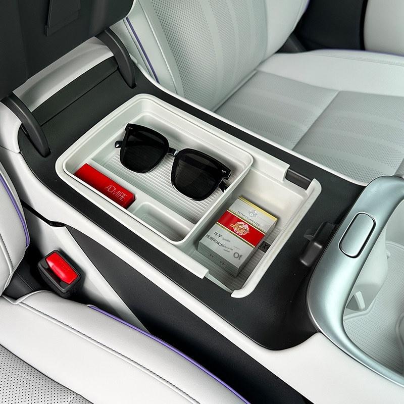For Xpeng MONA L03 2026 Armrest Storage Box Double‑Layer Organizer Container Interior Stowing Tidying Modified Car Accessories