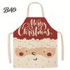 Adult Adjustable Holiday Apron Christmas Apron, Santa Claus/Elk/Gingerbread Man/Snowman Print Cooking Bib, Waterproof Oil Proof Grill Non-woven