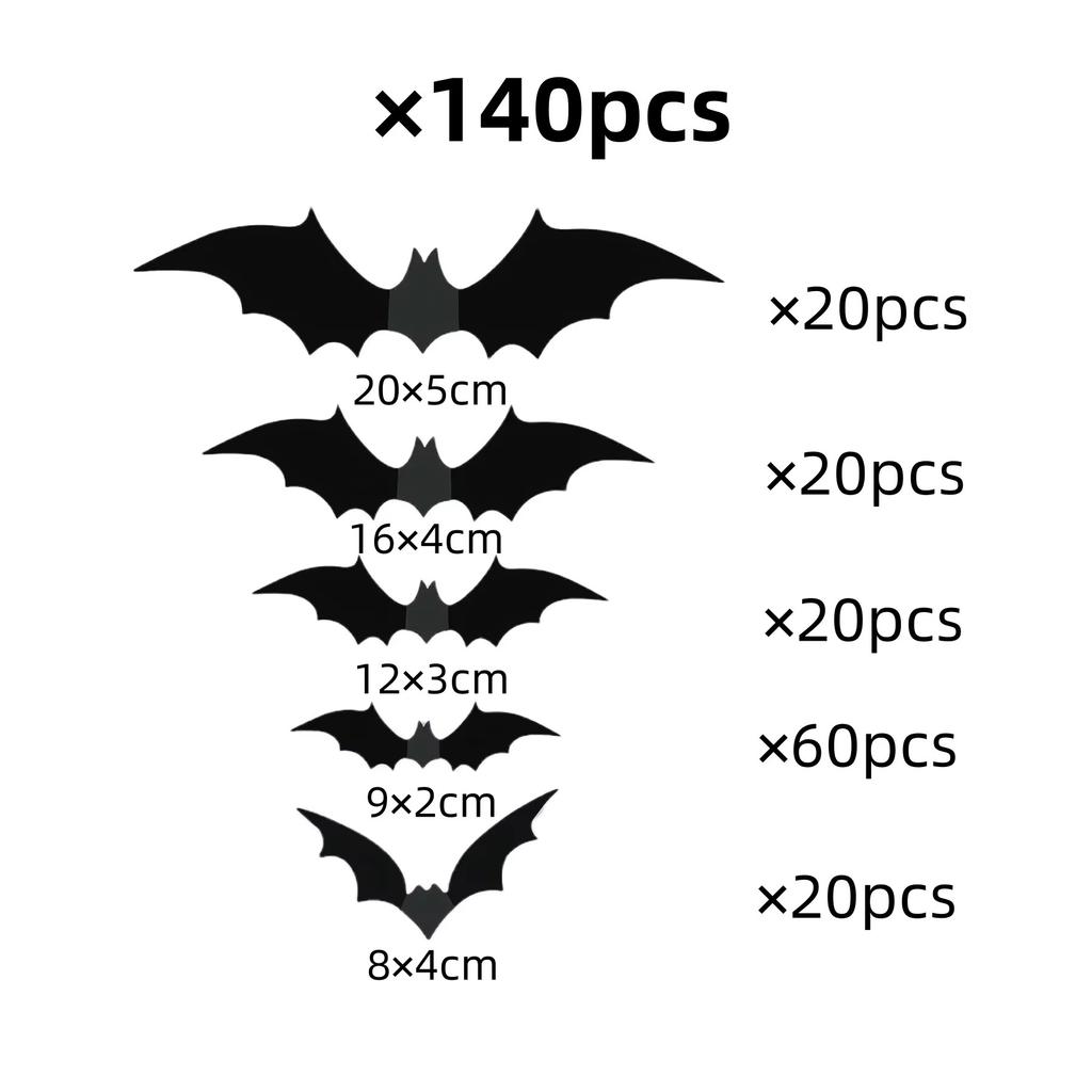 Halloween 3D Bats  Wall Decor,Realistic PVC 3D Bats Sticker for Home Indoor Outdoor Halloween Party Wall Decoration