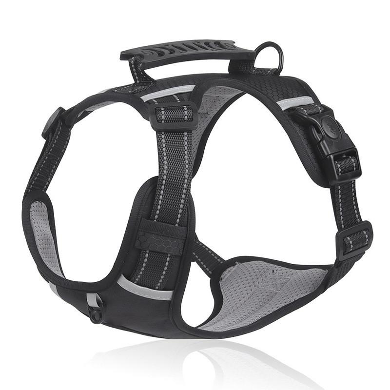 Outdoor Dog Harness With Reflective Material And Adjustable Nylon Strap For Active Pets