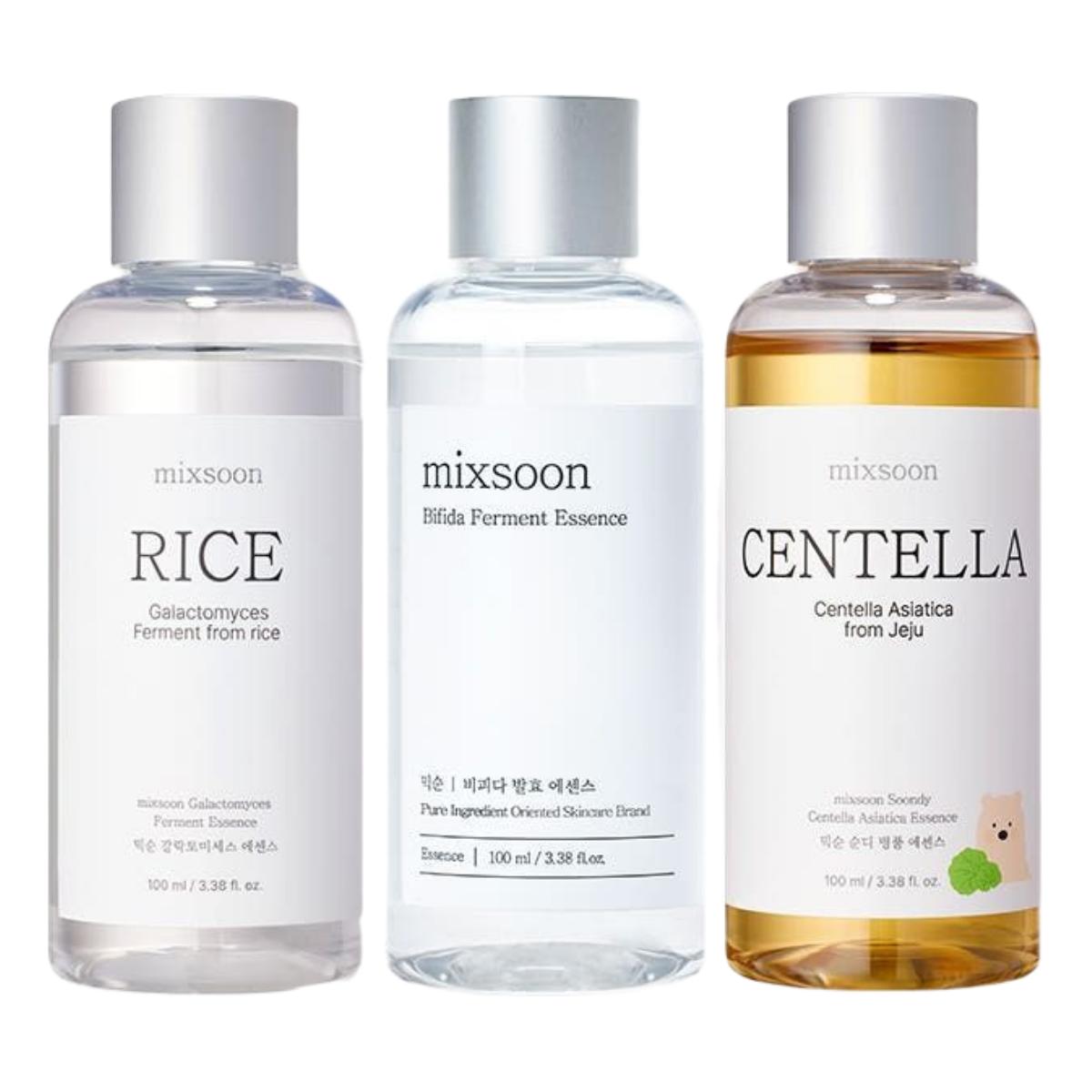 Mixsoon Essence Layering Set No.1 Radiance & Barrier Support Trio (Galactomyces 100ml + Bifida 100ml + Centella 100ml)