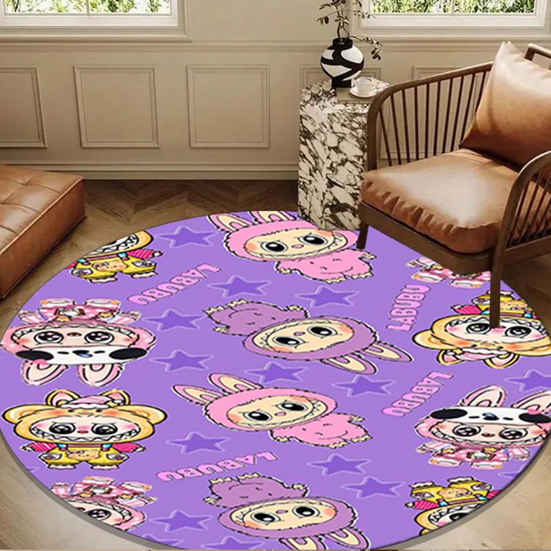 Bunny Costume Adventure Round Rug for Livingroom,Bedroom, Palyroom, Chair Rug, Area Rug, Circle Carpet, Large Size Fan Christmas Gift