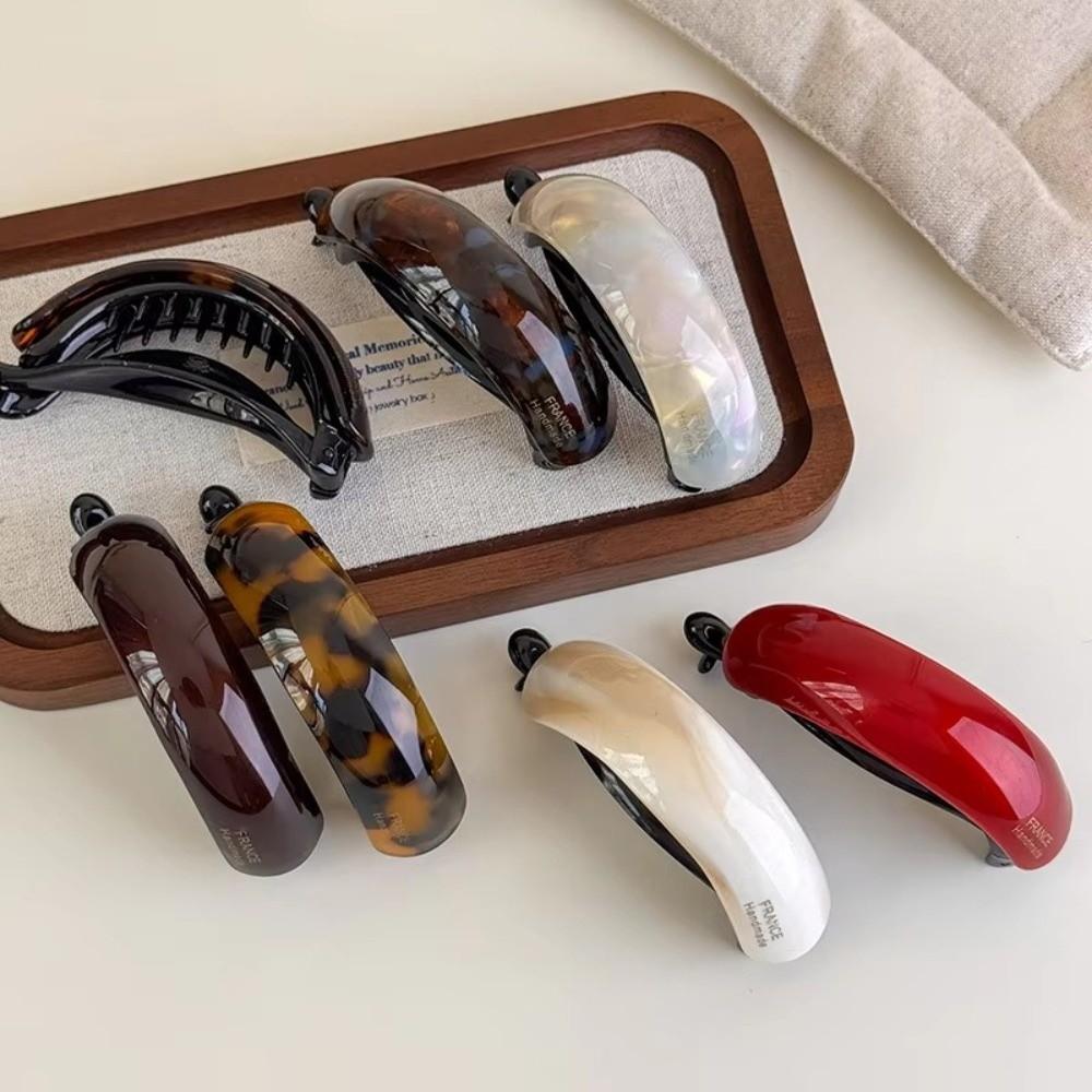 Simple Temperament High Ponytail Buckle Clip Acetate Twist Hair Clips  Women Girls Gift