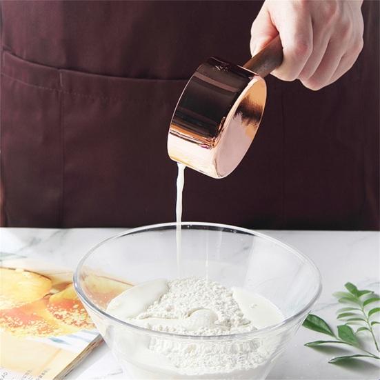 Measuring Spoon Inside Polished Comfortable Walnut wooden handle Kitchen Baking Set for Baking