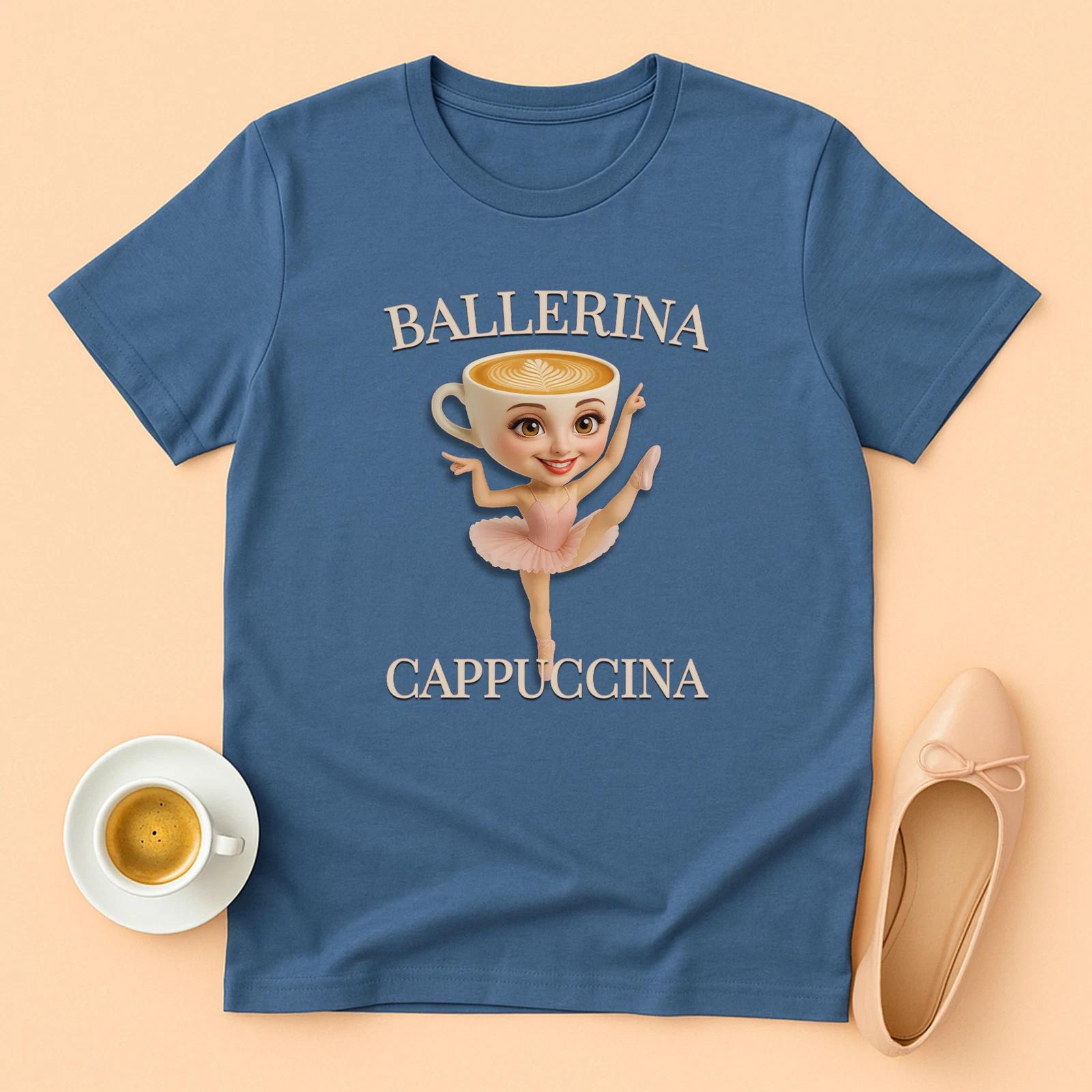 Ballerina Cappuccina Meme Shirt Funny Coffee Brainrot Graphic Tee 4XL