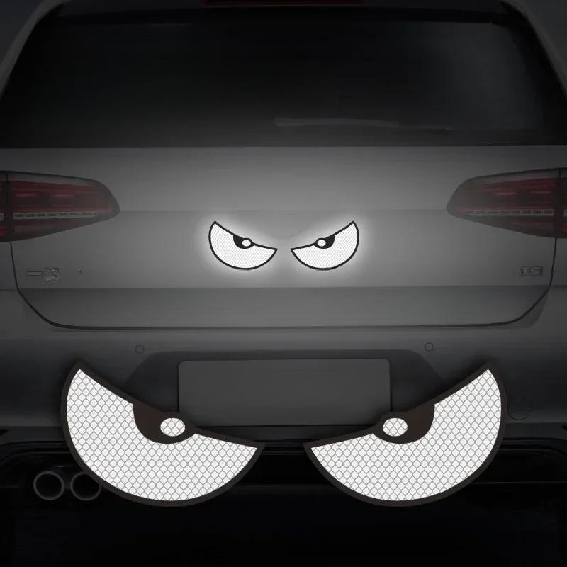 2 piezas Ojos de Gato Diablo Advertencia Cinta Reflectante de Seguridad para Coche Auto Camión Motocicleta Remolque Tira de Advertencia de Seguridad
