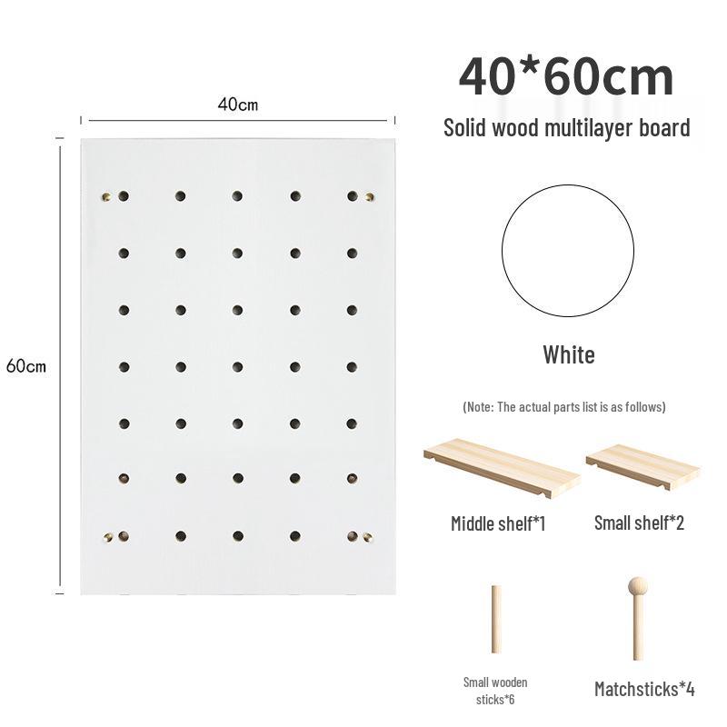 Solid Wood Pegboard Rack: Wall-Mounted & Desktop Storage Display for Entrance Hallway