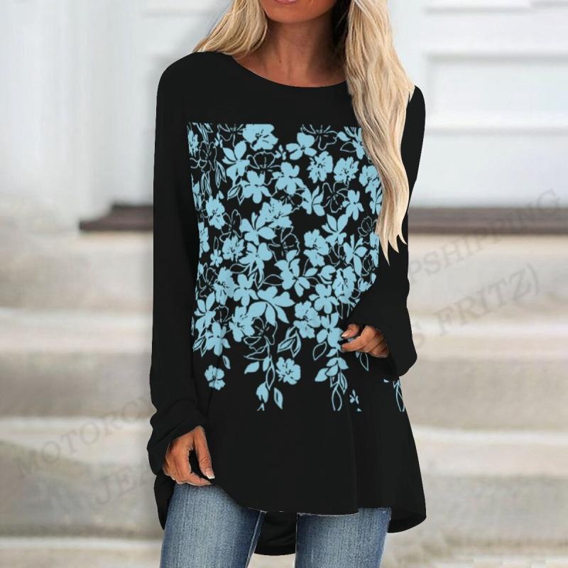 Floral T Shirts Graphic 3d Print Long Sleeve T-shirt Women Fashion T-shirt Long Tshirt Women Tops Long Sleeve Tunics Flower Tops