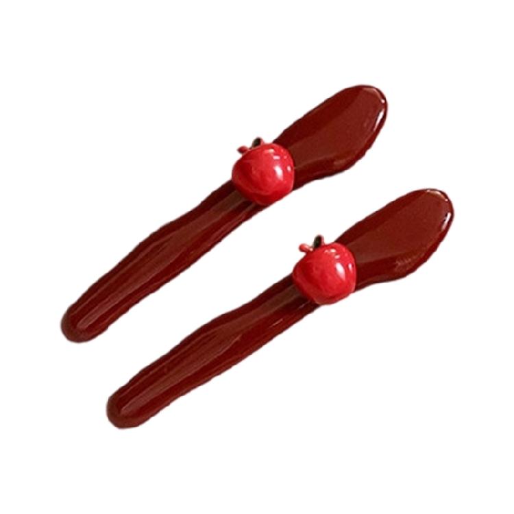

Festival Red Fruit Design Lightweight Hairpin Fashion Barrettes For Girls Teens Daily Wear And Costume Parties