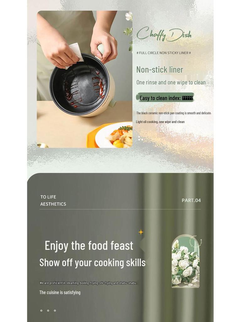 Mini Multifunctional Non-Stick Electric Hot Pot for Dorms and Students