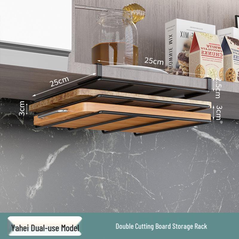 

Кухонный органайзер из нержавеющей стали: Подставка для крышек и разделочных досок с многофункциональной полкой для шкафа или офисного стола.