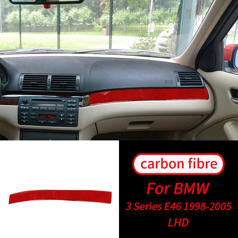 Pre BMW 3Series E46 1998-2005 Real Carbon Fiber Co-Pilot Obloženie stredového ovládacieho pásu Vnútorné príslušenstvo Interiér auta