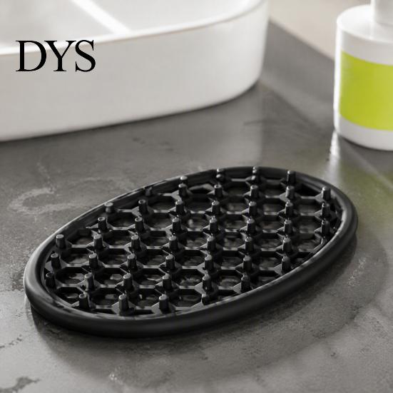 Drainage Soap Holder Silicone Dish, Non-Slip Efficient Holes Tray, Decorative Jewelry Tray Waterproof Quick Drying Saver for Bathroom Kitchen