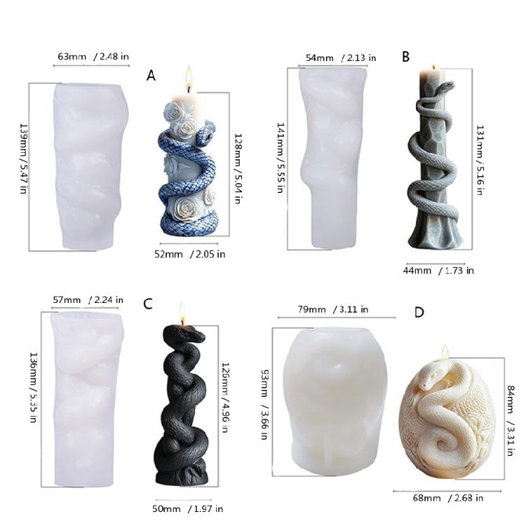 Candle Molds Castings Molds Epoxy Resin Molds Spirals Snake Pillar Silicone Moulds Plasters Molds Ornament Molds