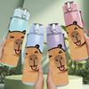 1PC Waving Capybara Cute Animal Print 750ml Color Plastic Sports Water Bottle Leakproof Flip Straw Lid Suitable for Sports Office Home Use