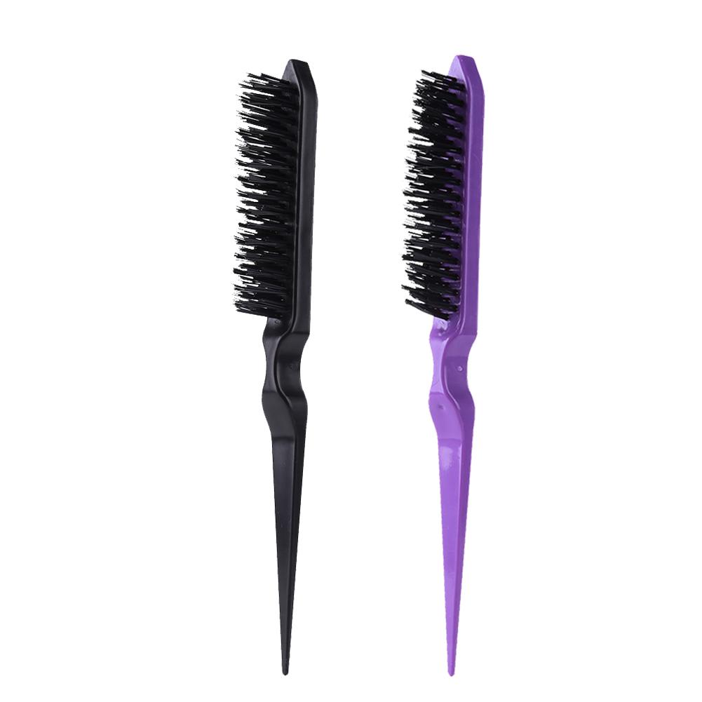 Bristle Hair Brush Teasing Comb Back-Combing Slicking and Edge Control Tool Edge Brush Hair Comb for All Hair Types
