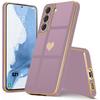 Protective Case - BOOLING - for Samsung Galaxy S21 - Silicone TPU - Golden Heart Pattern - Shockproof Protection