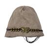 Women's Knitted Hat Winter Soft Warm Skull Cap with Tassel Ladies Stretch Slouchy Hat with Beads And Butterfly Decor