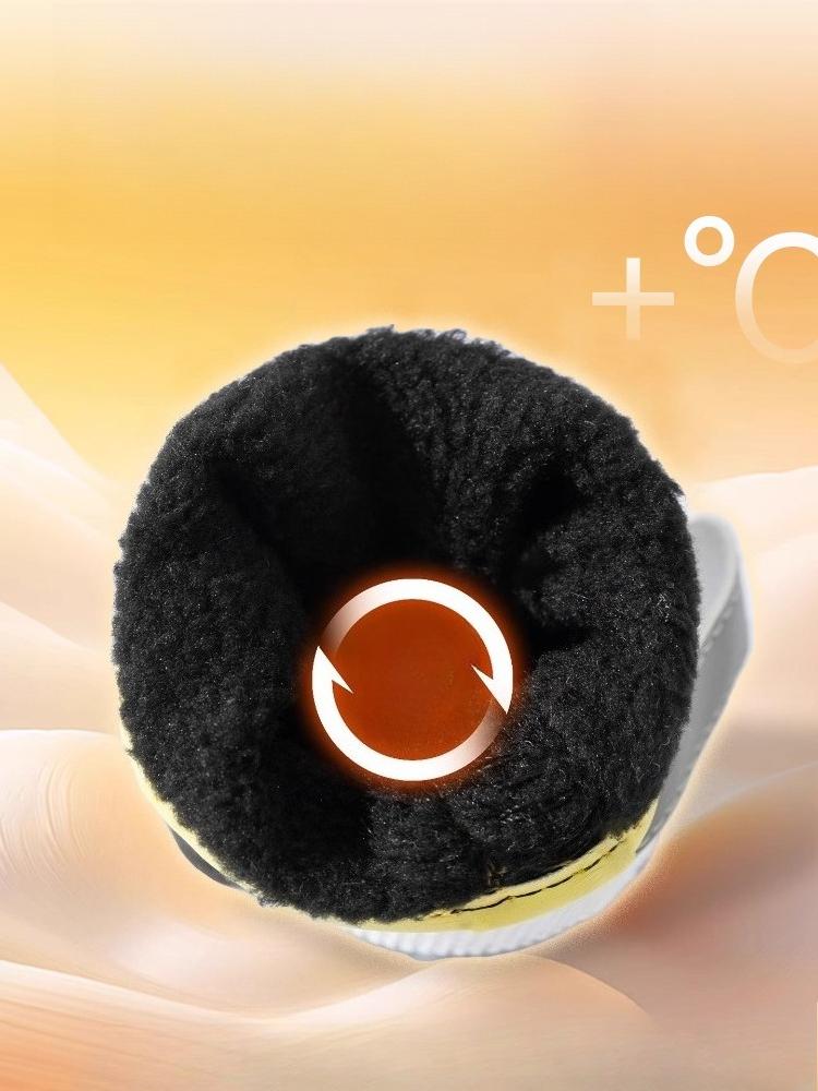 Dog Shoes Winter Thickened Plush Snow Boots Dog Cotton Rubber Dog Boots Reflective Strip Double Layered Straps Puppies Shoes
