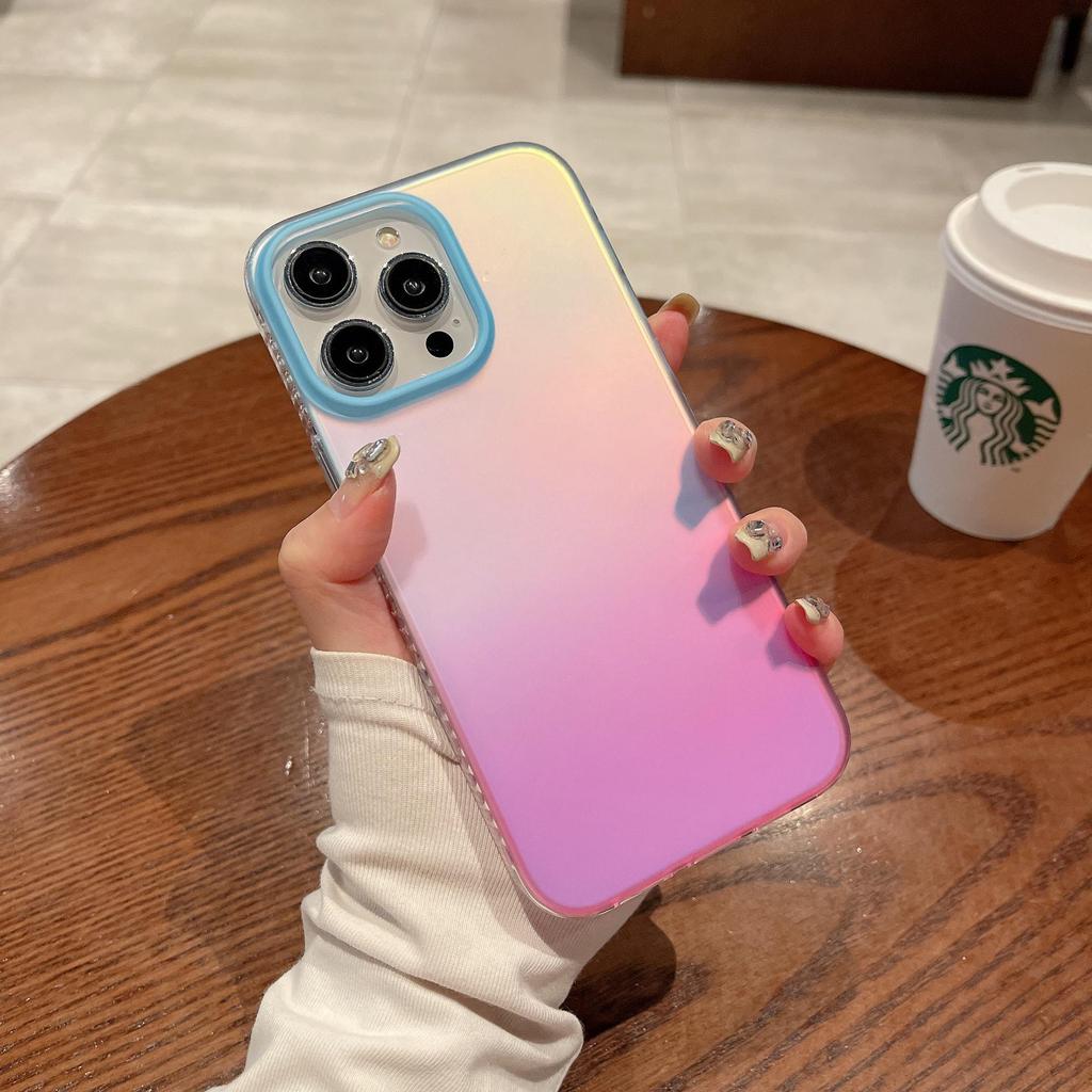 Colorful Flowing Light Drop-proof Case for iPhone 13/15 Promax 12/14