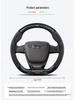 Non-Slip Genuine Leather Steering Wheel Cover, Ultra-Thin, Carbon Fiber D-Type, Universal for All Seasons
