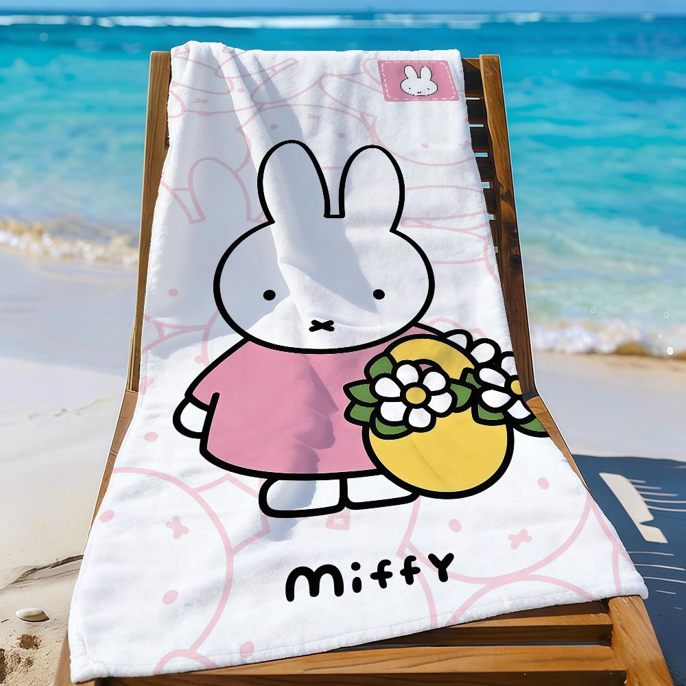 Cute M-Miffy-S Rabbit Kawaii Towel Sports Quick Dry Travel Camping Gear Sandproof Soft Light Large Beach Towel