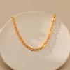 Französische Retro Ineinandergreifende Schweinenasen-Kette 18 Karat Vergoldete Mode-Halskette Für Frauen