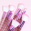 10 Piece Crystal Sequin Makeup Brush Set Soft Synthetic Hair Transparent Plastic Handle Professional Cosmetic Brush for Makeup