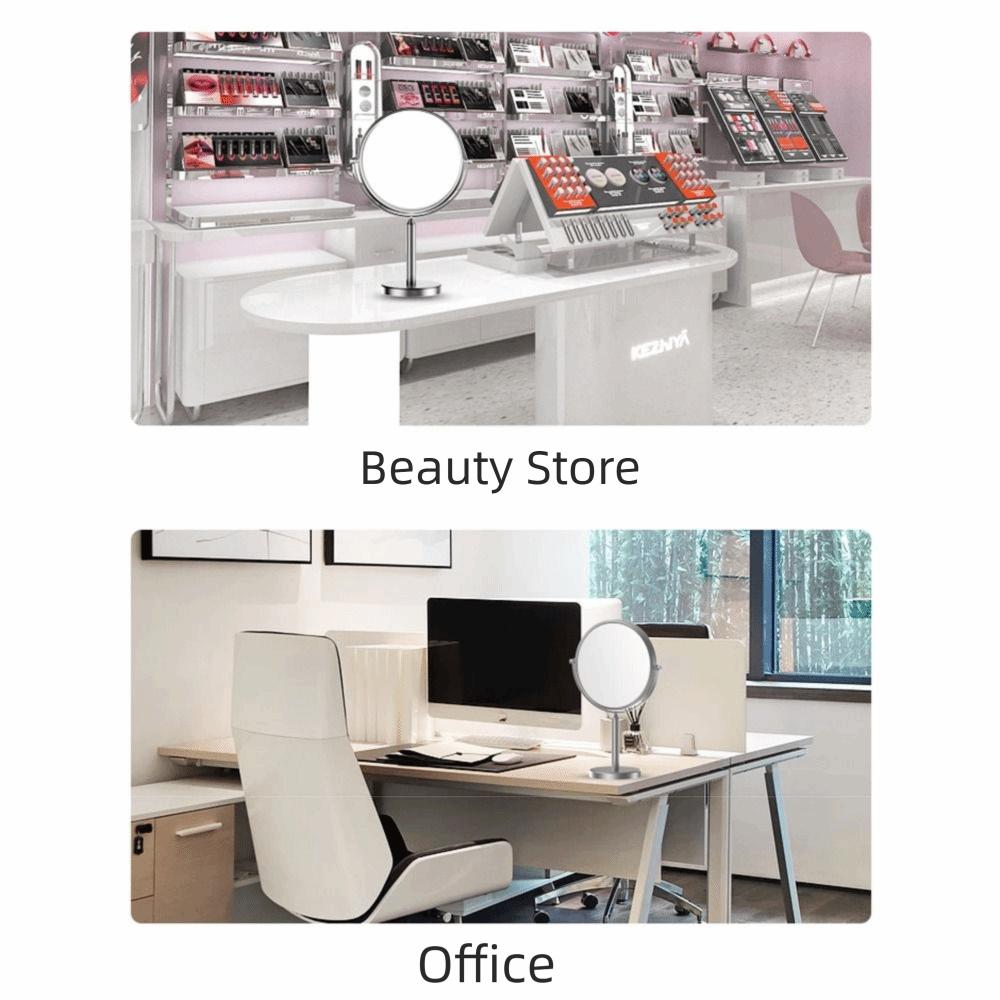 Double Sided Desktop Makeup Mirror Waterproof Swivel Vanity Mirror  Bathroom Use