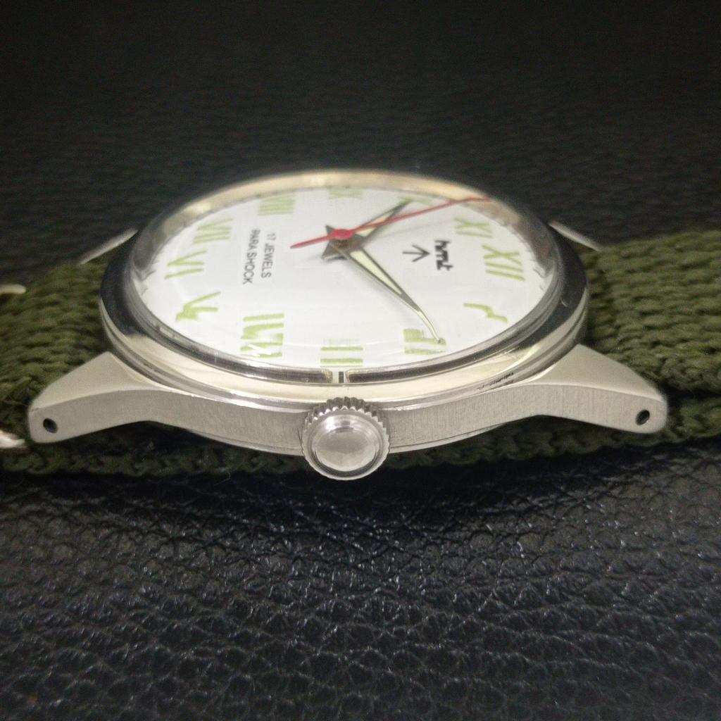 HAND-WINDING VINTAGE HMT INDIAN MENS ROMAN FIGURE WHITE DIAL WATCH a702882-1 R211-a702882