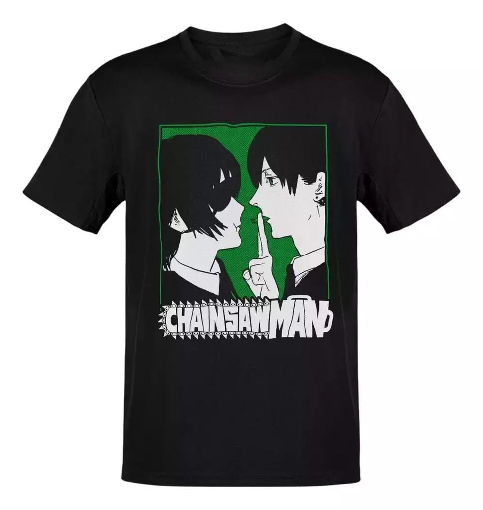 Anime Chainsaw Unisex Hiunisexo Aki Panel Verde Logo Blanco TShirt Size S4xl