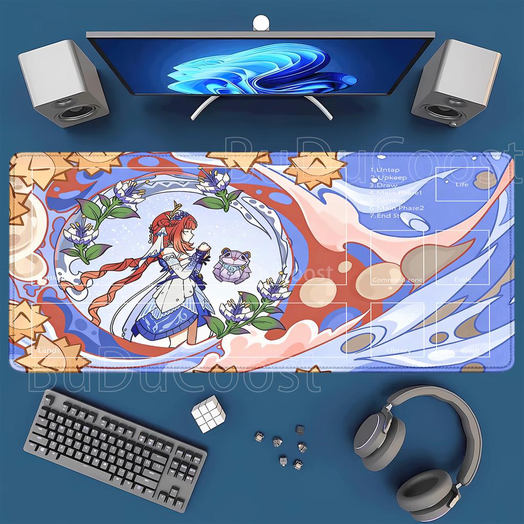 Genshin Impact playmat Game Furina Columbina Durin Large Mouse Pad Nonslip Keyboard xmm Desk Mat HD Printing TCG Mousepad