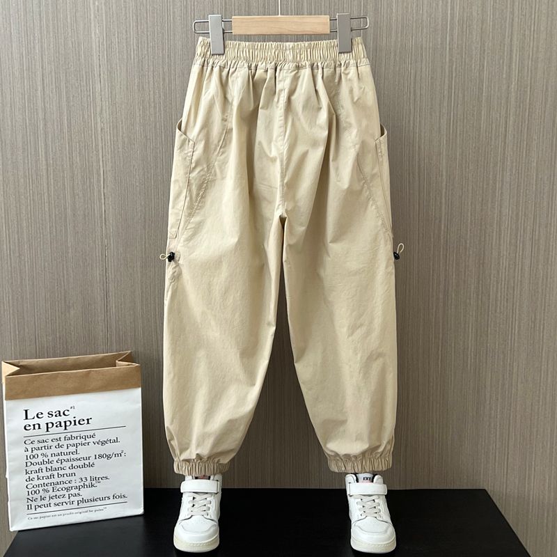 

Брюки для мальчиков, повседневные рабочие брюки, весенне-осенняя детская мода для больших мальчиков, свободные брюки, модные брюки до щиколотки 170 хаки