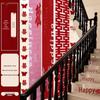 Double Happiness Stair Decor: Rustic Wedding Handrail & Wall Garland Set