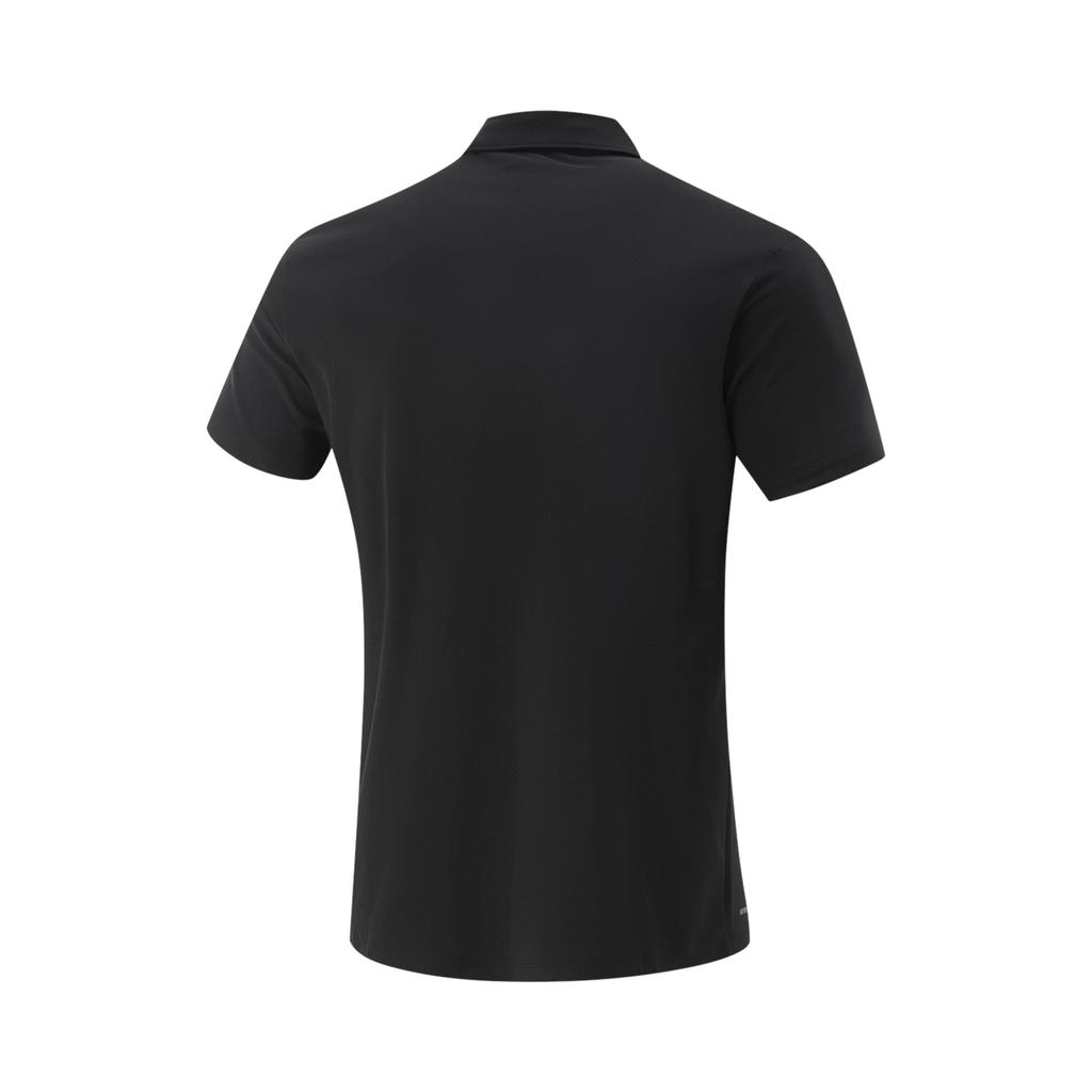 Li-Ning Comfortable Simple Solid Color Quick-Dry Versatile Fashion Short Sleeve Polo Shirt Men Tops Black APLV287-5