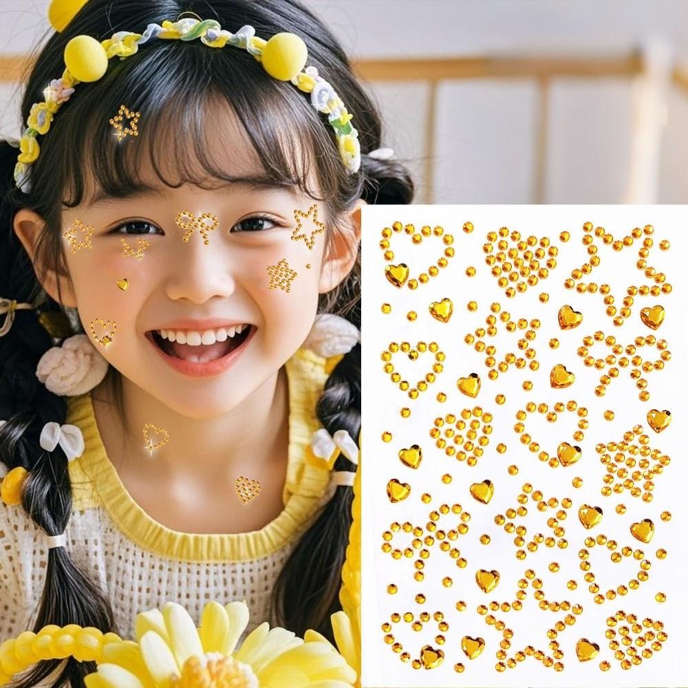 Sparkling Face Temporary Tattoos Rhinestone Face Tattoo Sticker Photocard Sticker Men Women