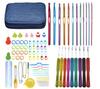 1Set Crochet Hooks Set With Case 14 Styles Knitting Needles Set DIY Needle Arts Craft Scissors  Markers Sewing Tools YJN