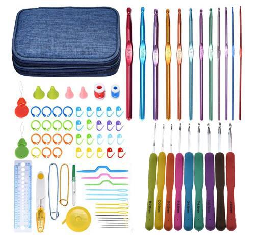 1Set Crochet Hooks Set With Case 14 Styles Knitting Needles Set DIY Needle Arts Craft Scissors Markers Sewing Tools YJN