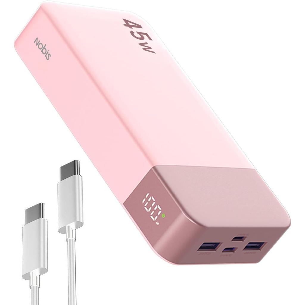 NOBIS 45W Power Bank 20000Mah Slim Portable Smart Led Display Power Banks With Cable