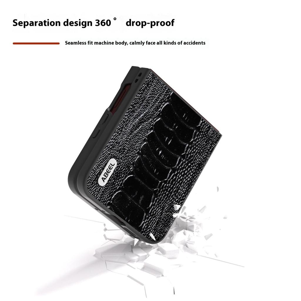 ABEEL For Motorola Razr 60 Ultra 5G Deksel Elektroplettert Krokodilletekstur Ekte Kuskinn+PC Telefondeksel