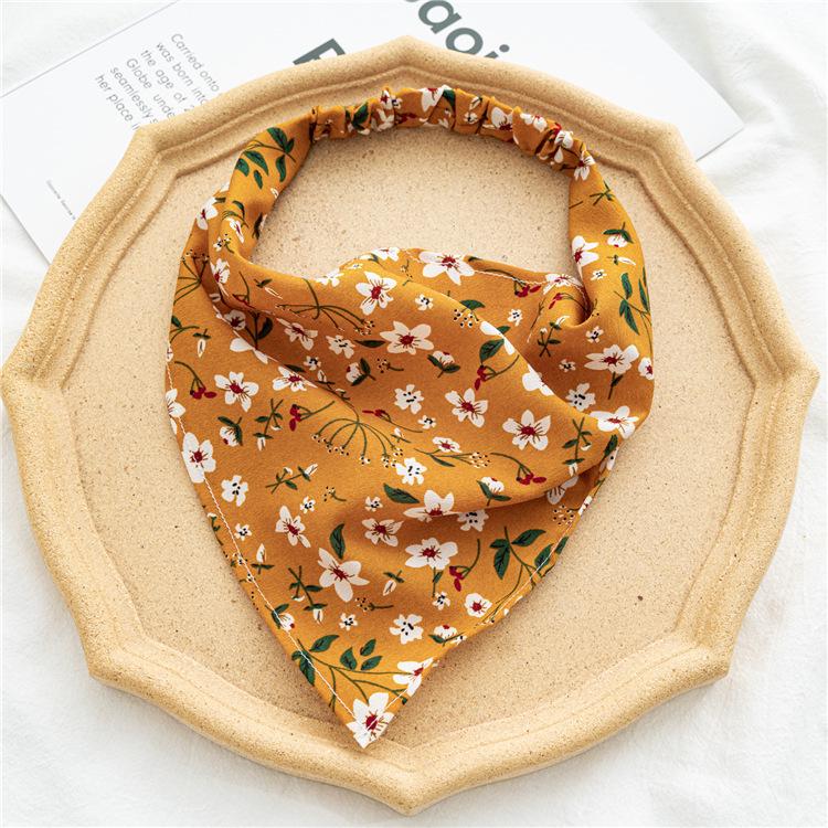 Three States 2025 Women's Thin Floral Headband Scarf: Elastic European & American Triangle Hair Accessory
