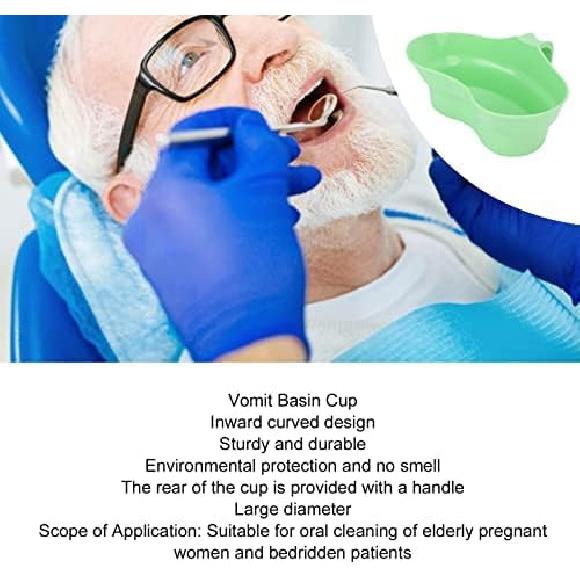 KUIDAMOS Vomit Basin Cup, Inward Curved Kidney Shaped Bowl Large Diameter Unbreakable for Bed 21 X 16 X 8 Cm