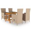 Day and Night - Day and Night Garden Dining Set 5 Pieces Beige