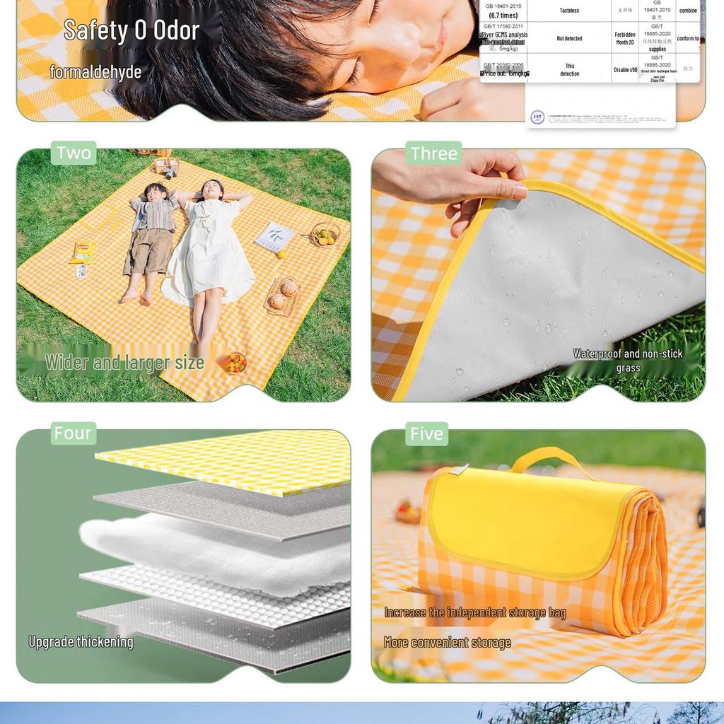 City Wave Waterproof Picnic & Camping Ground Mat - Thick, Foldable, Moisture-Proof, Portable