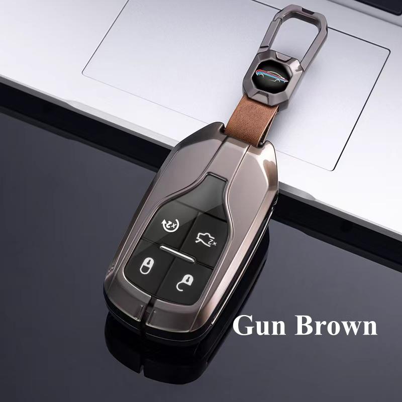 Metal Alloy Car Key Cover Case Protect Shell Holder Set For Maserati Ghibli President Grecale Levante GranTurismo Quattroporte
